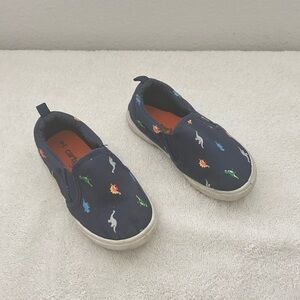 Carter's Blue and Orange Dinosaur Sneakers, Size 9 Toddler, Preowned.